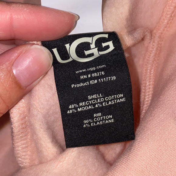 UGG ABBI HALF MOON SLEEVE ROSEWATER HOODIE NWT - Picture 10 of 14